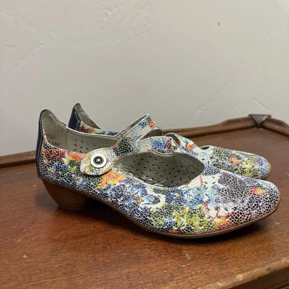 Rieker Multicolor Floral Snap Closure Anti-Stress Shoes. - Picture 10 of 10